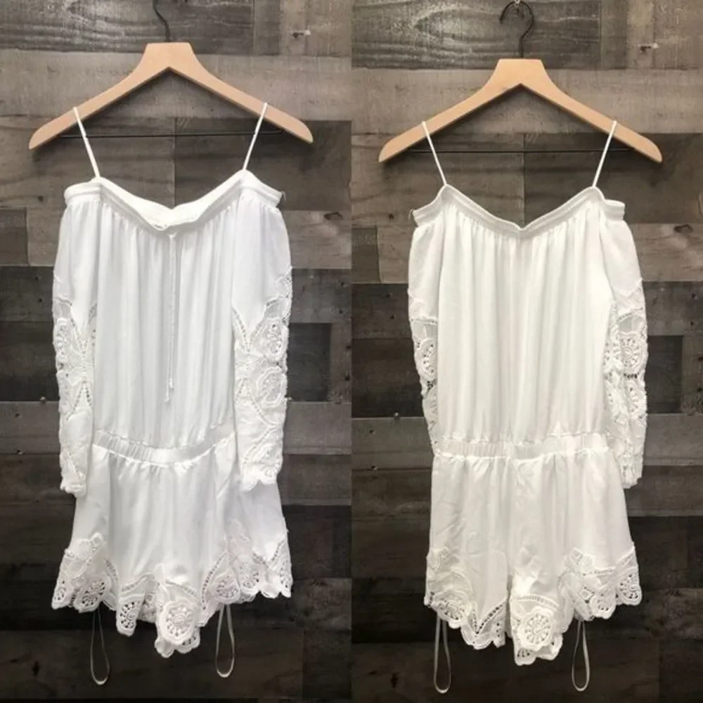 Liberty Garden Off Shoulder Lace Romper - Picture 2 of 7